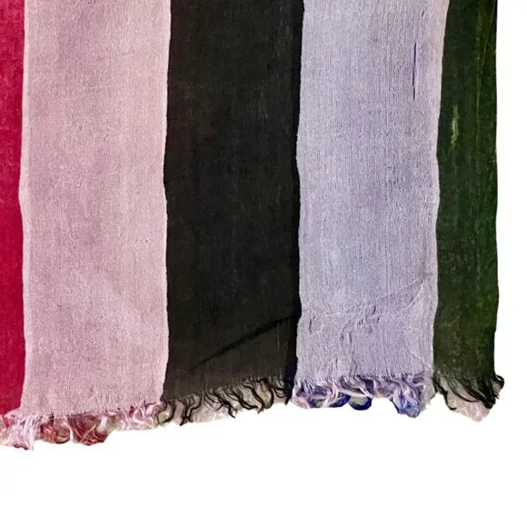 NEW Colorful Uzbek Painted Silk Scarf Shawl (Red/Blue/Green/White/Black) - Picture 6 of 6